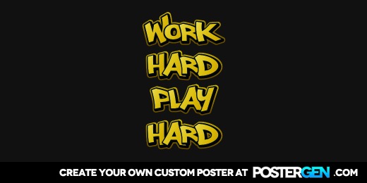 Custom Work Hard Play Hard Twitter Cover Maker