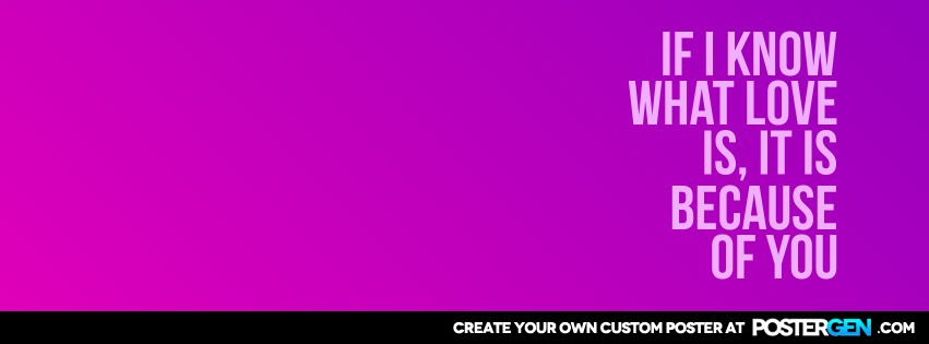Custom Because Of You Facebook Cover Maker