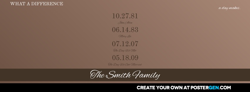 Facebook Cover Personalized Dates